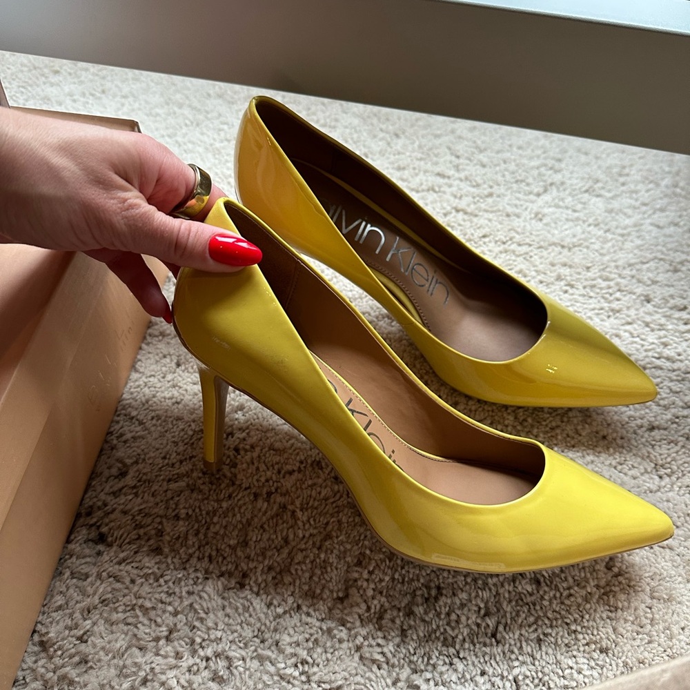 Calvin Klein yellow heels